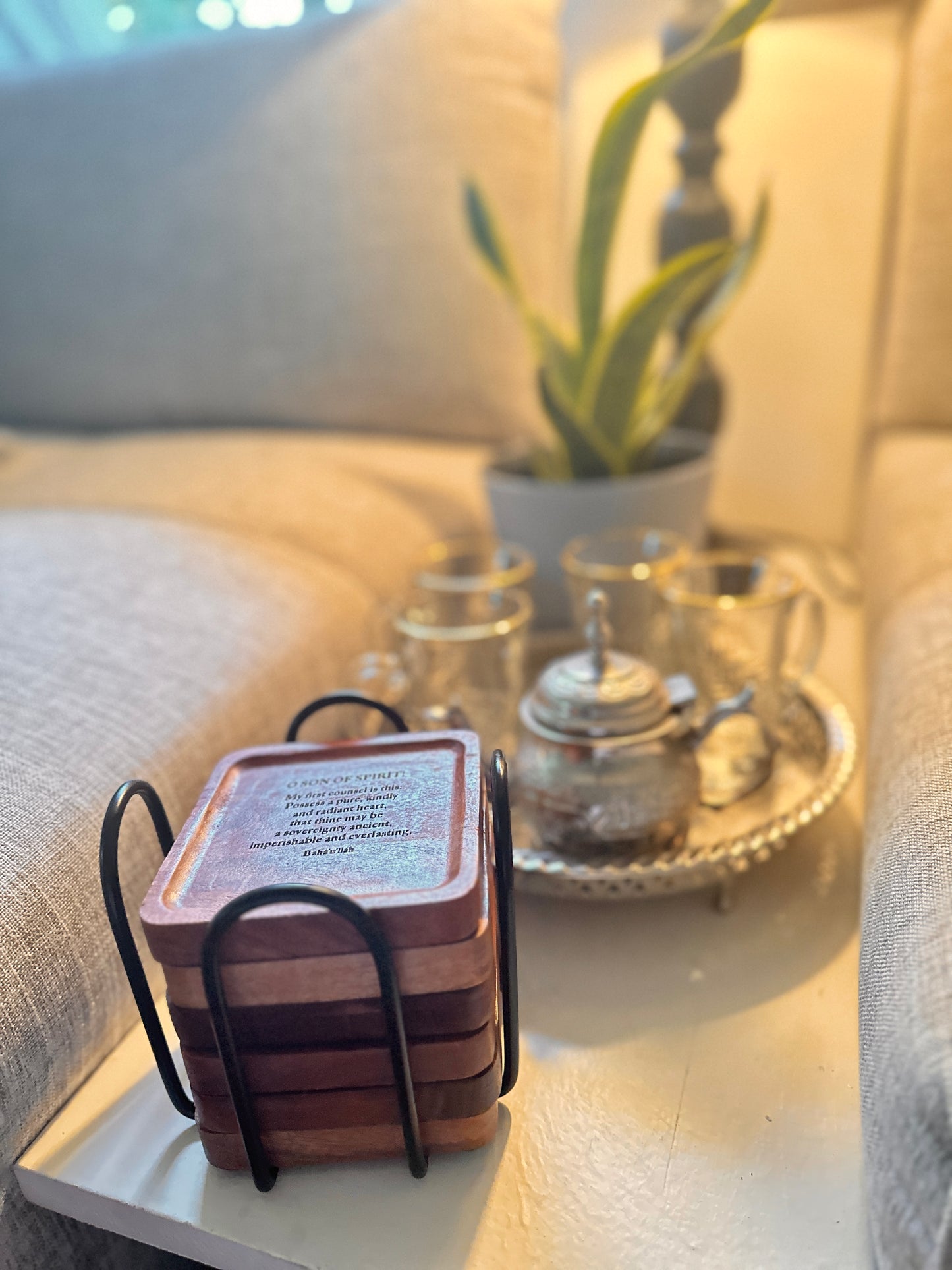 Engraved Wooden Coasters: Hidden Words